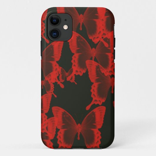 闇夜の背景から飛び立つ赤い蝶 Case-Mate iPhoneケース (裏面)