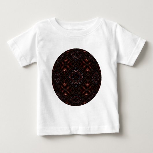 闇白熱［赤熱］光を放つ万華鏡のように千変万化するパターン曼荼羅 ベビーTシャツ (正面)
