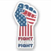 闘い愛国的拳ビニール シール (正面)