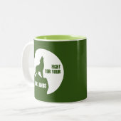 闘え、公共の土地を守れ オオカミ ツートーンマグカップ (正面左)