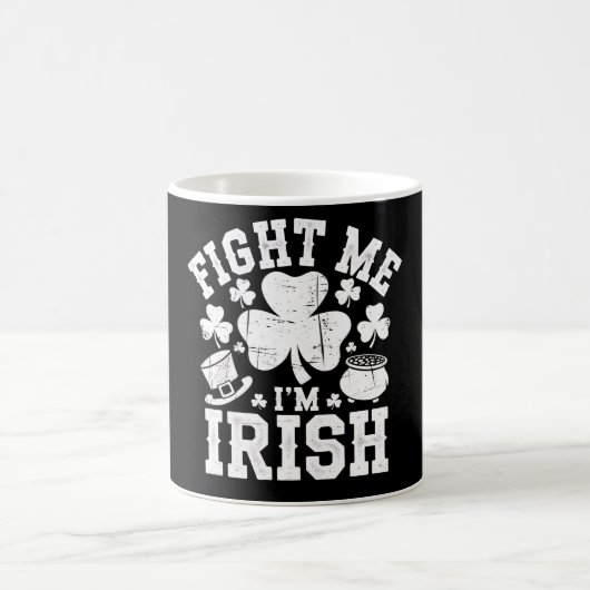 闘って 私はアイルランド人 St Patrick's Day Shamrock コーヒーマグカップ (中央)