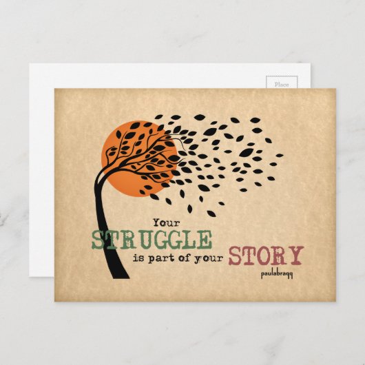 闘争はあなたの物語の一部である:回復引用文 ポストカード (正面/裏面)