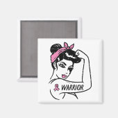 闘争乳がん戦士ロージー・リベッター・ピンク マグネット (正面/裏面)