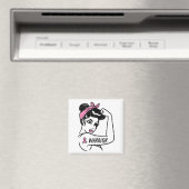 闘争乳がん戦士ロージー・リベッター・ピンク マグネット (インサイチュ (食洗機))