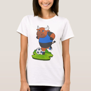 闘牛サッカー選手 フットボール スポーツ Tシャツ