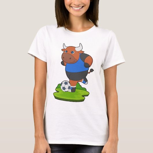 闘牛サッカー選手 フットボール スポーツ Tシャツ (正面)