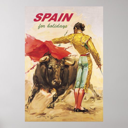 闘牛士と雄牛。闘牛。スペインの休日 ポスター (正面)