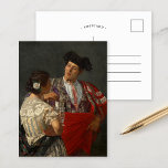 闘牛士にパナルを提供 |メアリー・カッサット ポストカード<br><div class="desc">アメリカの印象派アーティスト、メアリー・カサットによるブルファイター(1873)へのパナルの提供。キャンバス上の油絵画は、ブルファイターに水を軽く差し出す若い女性が、爽やかな飲み物を作るためにパナル（ハニカム）を浸す。1873年のスペイン滞在中にスペインの、カサットは地元のカスタムの絵画をいくつか制作した。デザインツールを使用してイメージのカスタム文字を追加したり、イメージをカスタマイズする。</div>