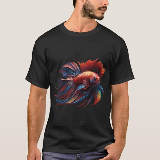 闘魚, きれいな魚 Tシャツ (正面)