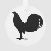 闘鶏のオンドリのシルエット オーナメント (裏面)