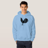 闘鶏のオンドリのシルエット パーカ (正面フル)