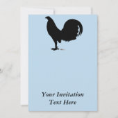 闘鶏のオンドリのシルエット 招待状 (正面)