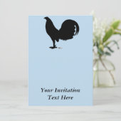 闘鶏のオンドリのシルエット 招待状 (スタンド正面)