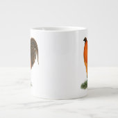 闘鶏のショウガの赤のオンドリ ジャンボコーヒーマグカップ (正面)