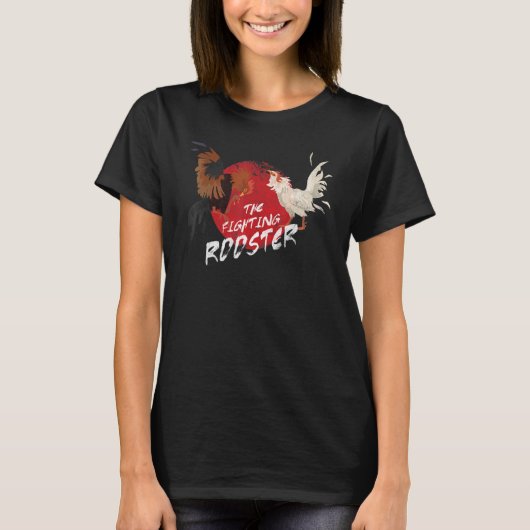 闘鶏用の軍鶏 Tシャツ (正面)