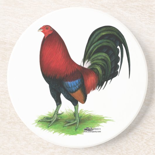 闘鶏:  えんじ色 コースター (正面)