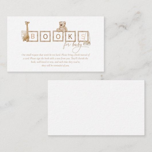 防保ニュートラル木版文字書籍ベビー エンクロージャーカード (正面/裏面)