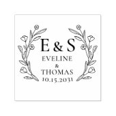 防保フローラ結婚リースのモノグラムのロゴ自印記 セルフインキングスタンプ (デザイン)