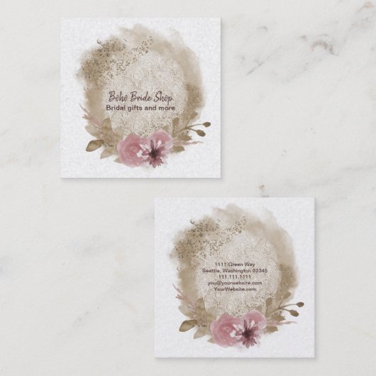 防保水カラーフローラスクエア名刺 スクエア名刺 (正面/裏面)