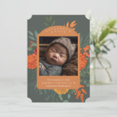 防保秋フローラ縁どベビー誕生のお知らせ 招待状 (スタンド正面)