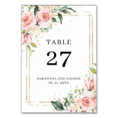 防保赤面バラと金ゴールドフレームと緑 テーブルナンバー (裏面)