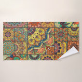 防宝瓦セット、継ぎ目無し模様。カラフルパッチ バスタオル (バスタオル)