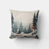 防峰の森の風景アート クッション (正面)
