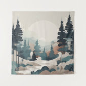 防峰の森の風景アート タペストリー (正面)