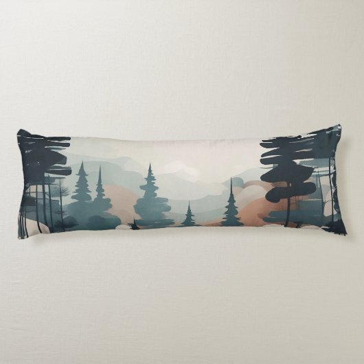 防峰の森の風景アート ボディピロー (裏面)