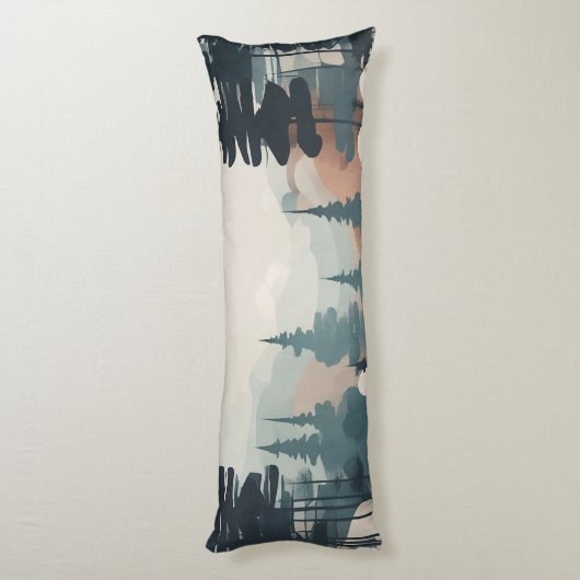 防峰の森の風景アート ボディピロー (裏面 (縦))