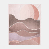 防峰の美しい山の風景を描モダン画 フリースブランケット (正面)