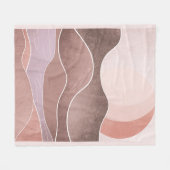 防峰の美しい山の風景を描モダン画 フリースブランケット (正面(横))