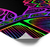 防峰ウミガメサイケデリックマンダラ模様 ポスター (角)