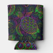 防峰ウミガメサイケデリックマンダラ模様 缶クーラー (裏面)