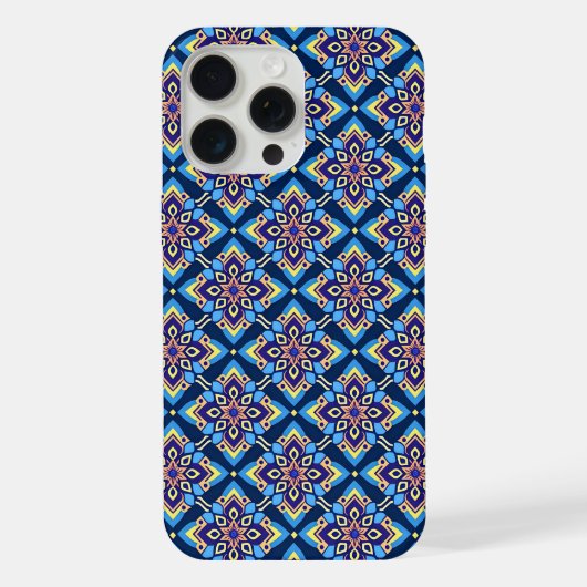 防峰カラフル幾何花模様 iPhoneケース (裏面)