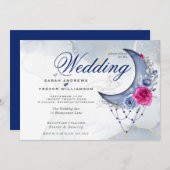 防峰結婚の密教カスタム三日月 招待状 (正面/裏面)