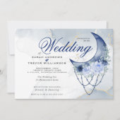 防峰結婚の密教紺月月 招待状 (正面)