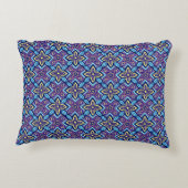 防峰鮮やか幾何花模様 アクセントクッション (裏面)