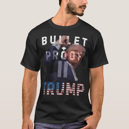 防弾トランプおもしろい- Trump 2024 Tシャツ (正面)