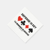 防御はブリッジカードのスーツで勝利する鍵 スタンダードカクテルナプキン (角)