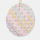 防方植物イラストレーションカラフル図 セラミックオーナメント (左)