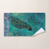 防方緑紫孔雀水彩 ハンドタオル (ハンドタオル)