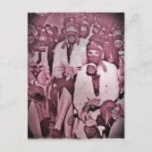 防毒マスクを使用した女性 ポストカード (正面)