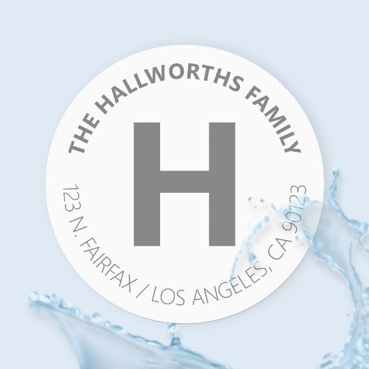 防水はっきりした白モダンとグレー ラベル