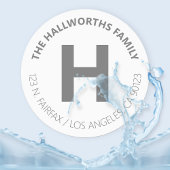 防水はっきりした白モダンとグレー ラベル