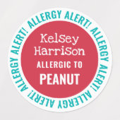 防水アレルギー警告カスタマイズ子保育園 ラベル (デザイン1)