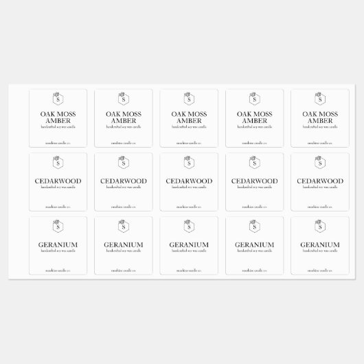 防水カスタムキャンドルラベル – 複数の香 ラベル (シート)