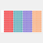 防水カラフル名ラベル学校保育園 ラベル (シート)