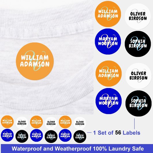 防水キッズモノグラム衣服名ラベル ラベル