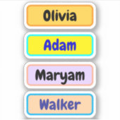 防水キッド名ラベル、名前シール子供へ シール (正面)